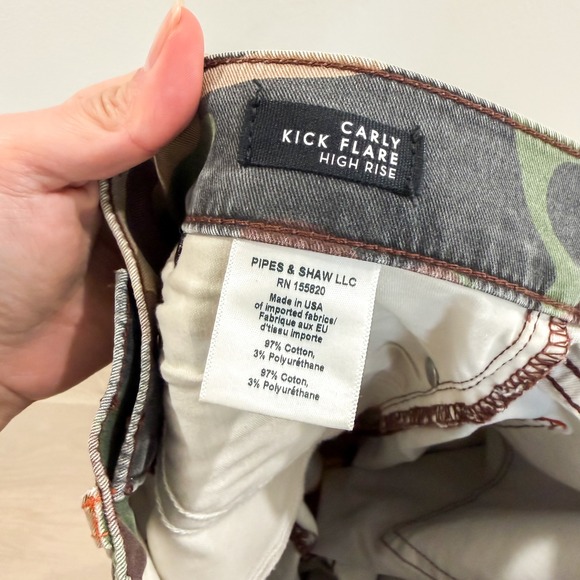 Veronica Beard Cotton Carly Kick Flare High Rise Jeans Camo Women's 27 - Picture 8 of 8